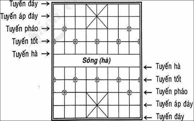 Quân cờ trong cờ úp sẽ được sắp xếp theo các tuyến